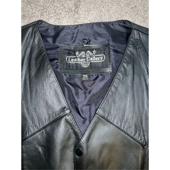 Men’s Motorcycle Leather Vest Painted/Lace Sides size 56 3X - Picture 5 of 12
